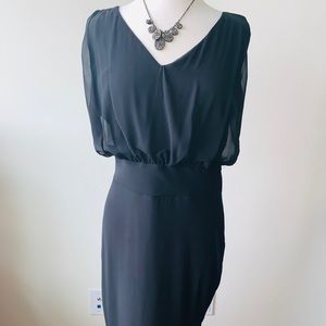 Black Dress - Sheer Top - Calf Length - Size 1X